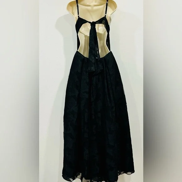 Azazie Elegant Black Open Back Dress - Picture 9 of 14